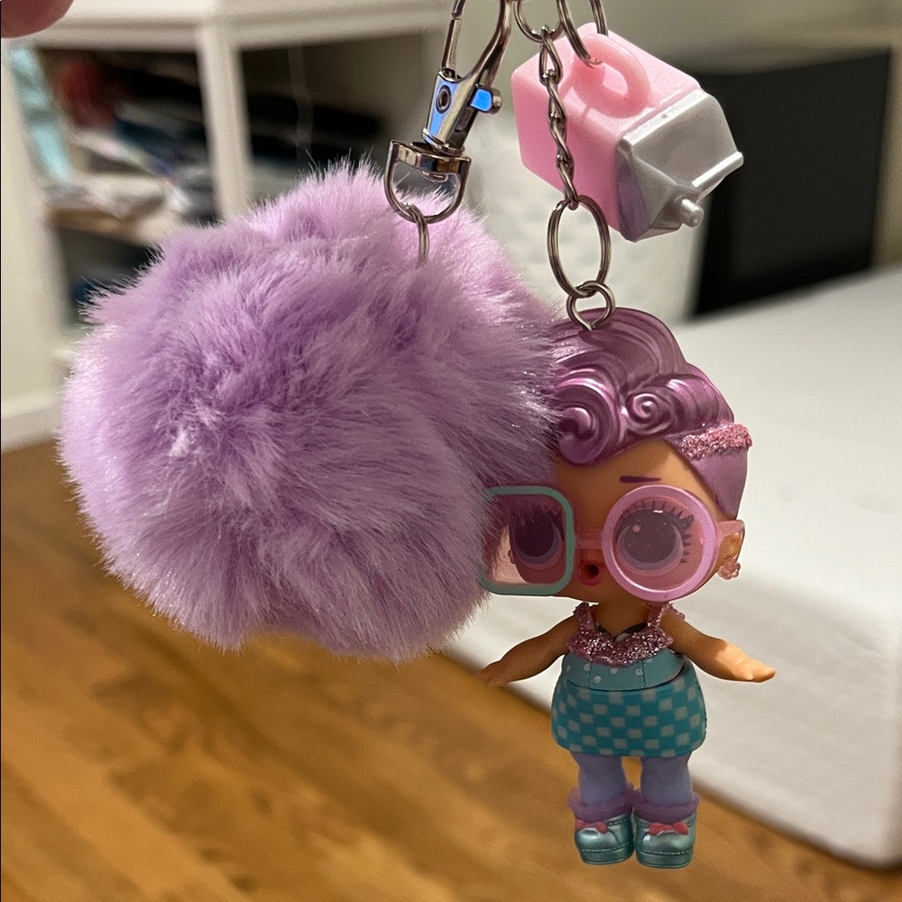 Purple and Pink LOL Surprise Doll Keychain